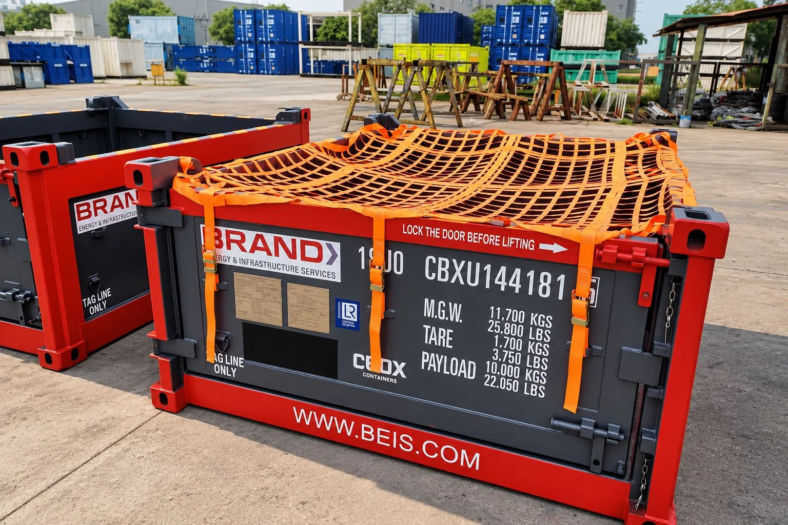 10ft or 20ft BRAND DNV basket with slings and cargo net