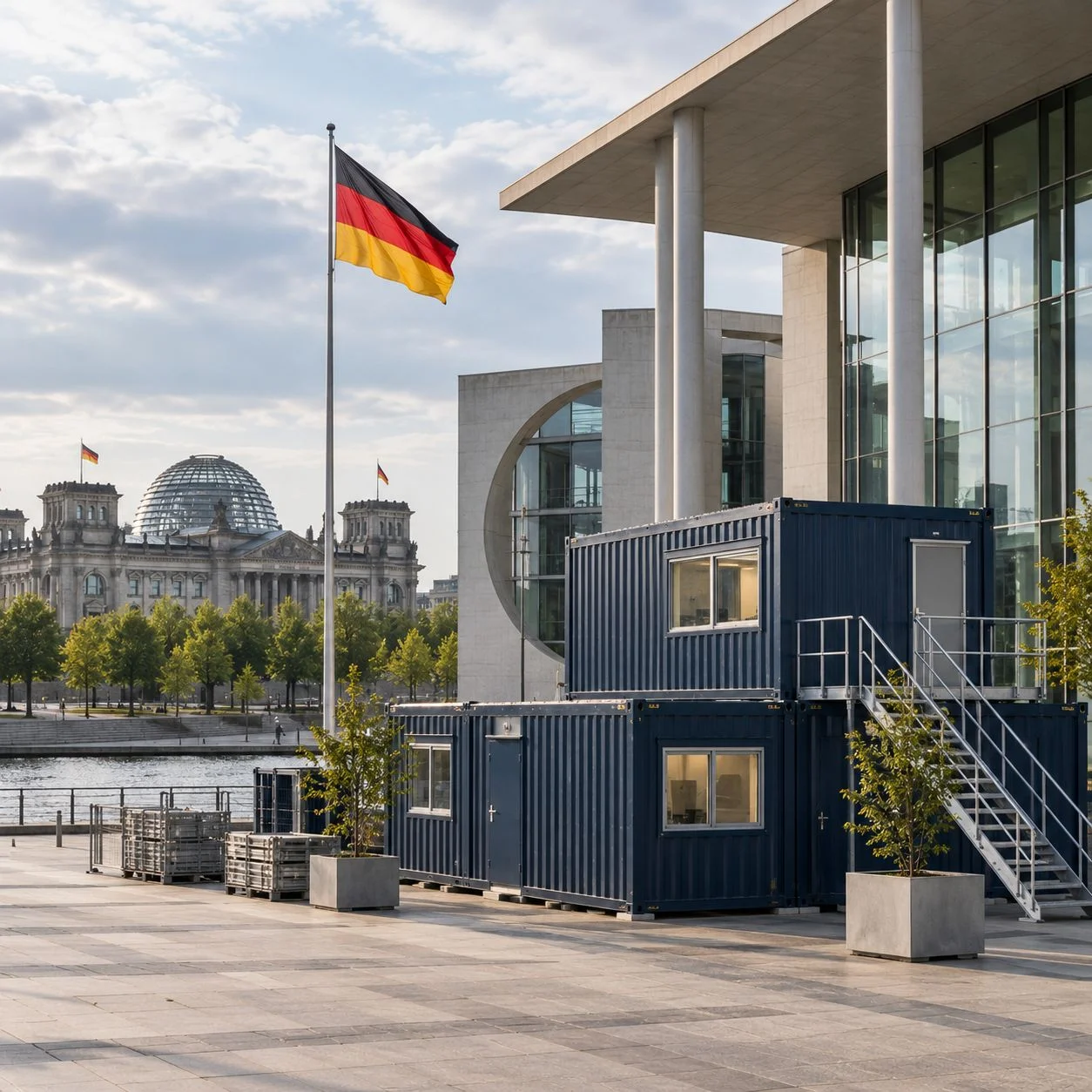 Container solutions for government projects, public infrastructure and temporary facilities.