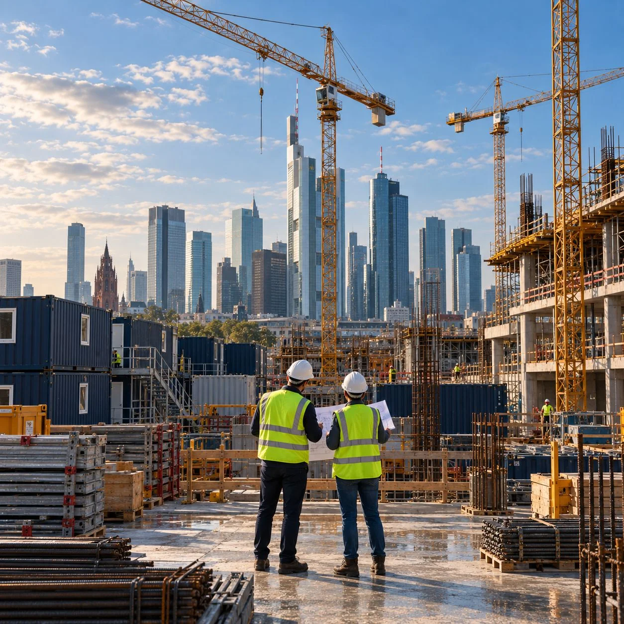 Construction containers for secure storage, site offices and temporary project facilities.