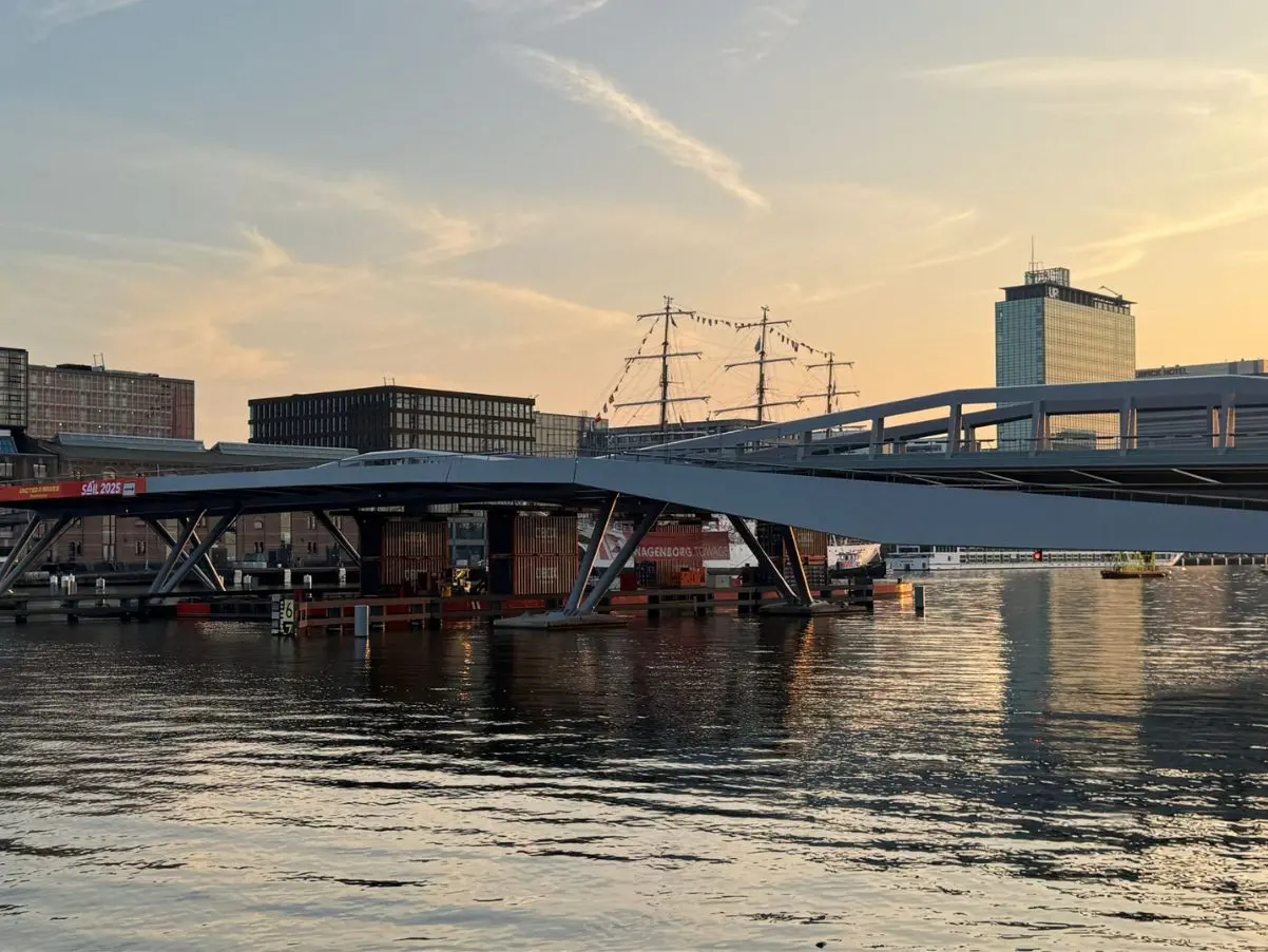 Jan Schaefer Bridge in Amsterdam temporarily opened for the tall ships of SAIL Amsterdam 2025