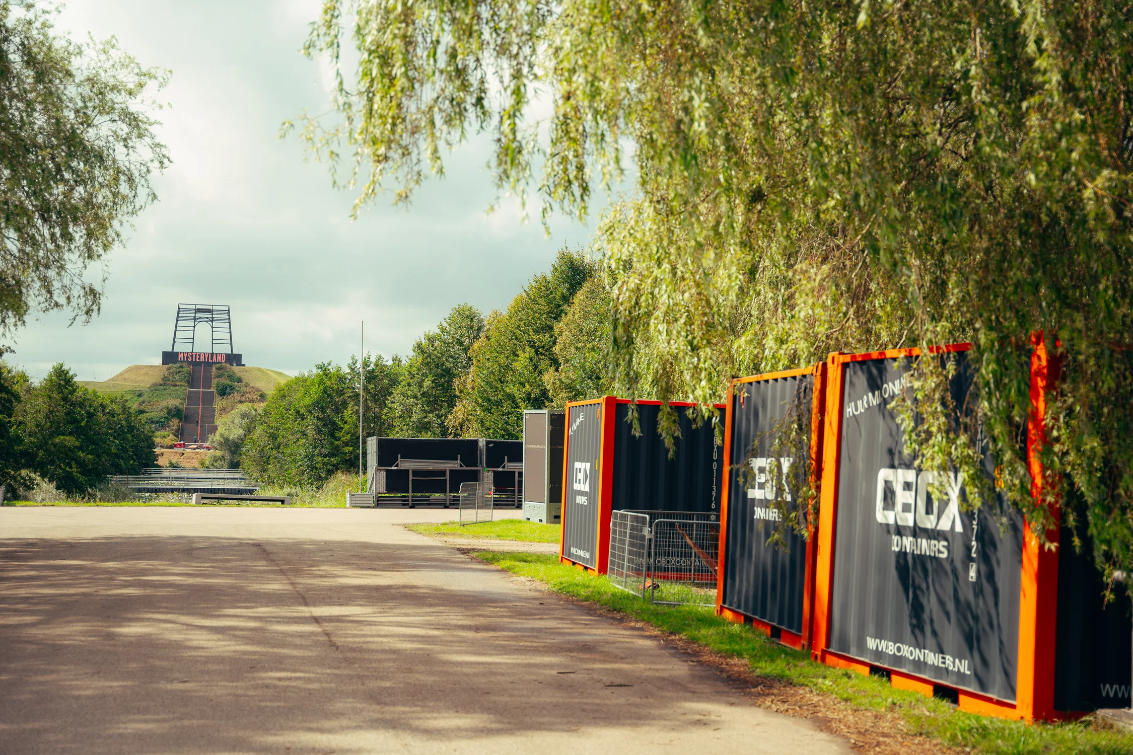 different sizes of CBOX storage containers at Mysteryland