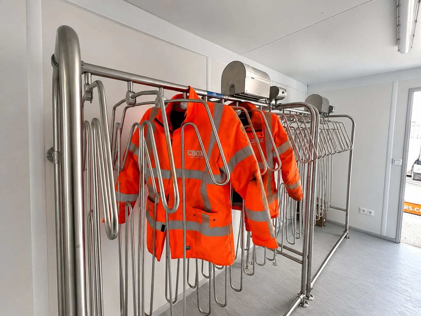 The CBOX Offshore Drying Room Container provides a robust, organised space designed specifically to dry workwear, footwear and personal protective equipment.