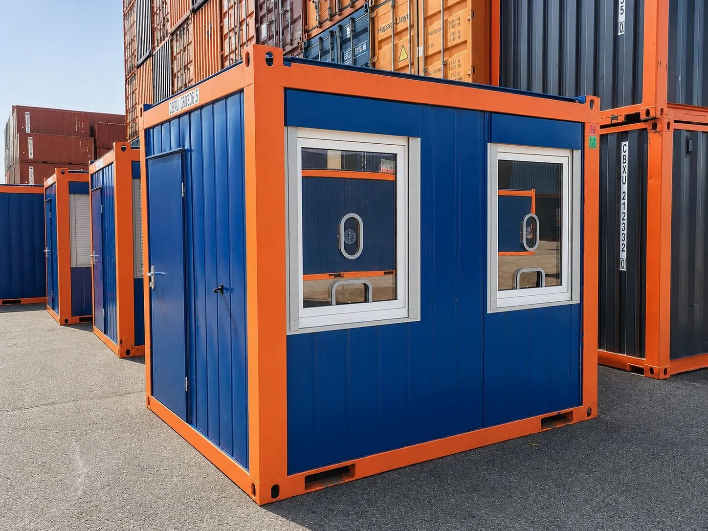 CBOX containers stacked in a depot