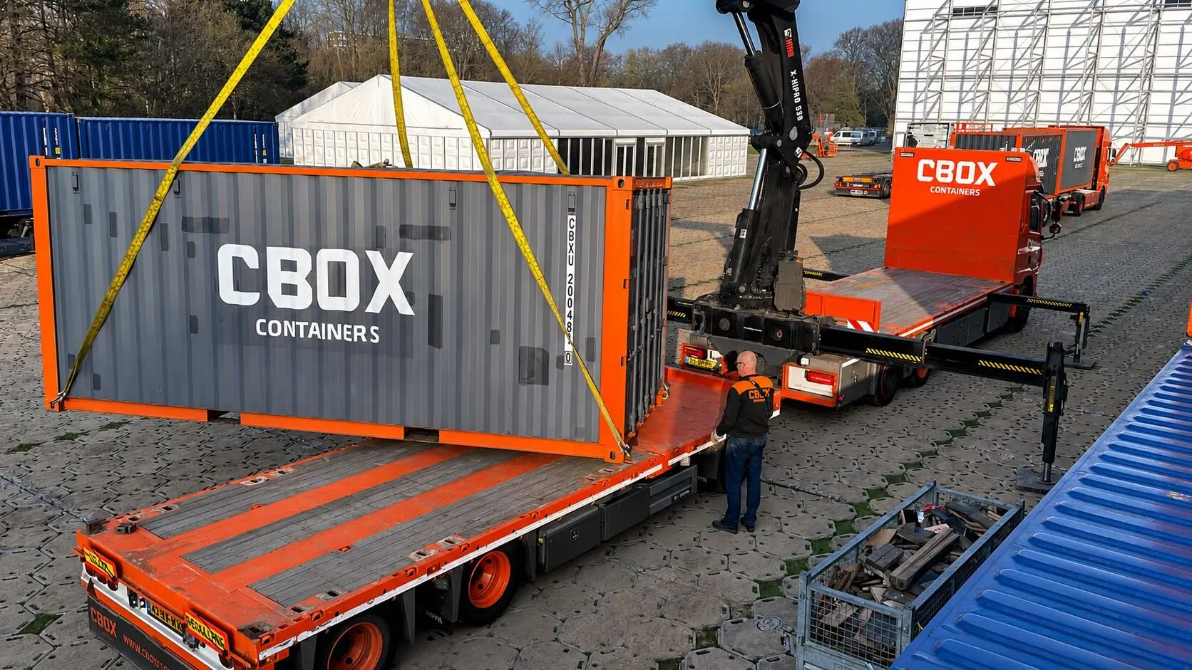 Stacked CBOX containers at the Invictus Games 2022 event site