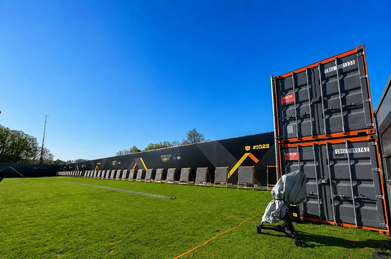 CBOX containers stacked in a depot